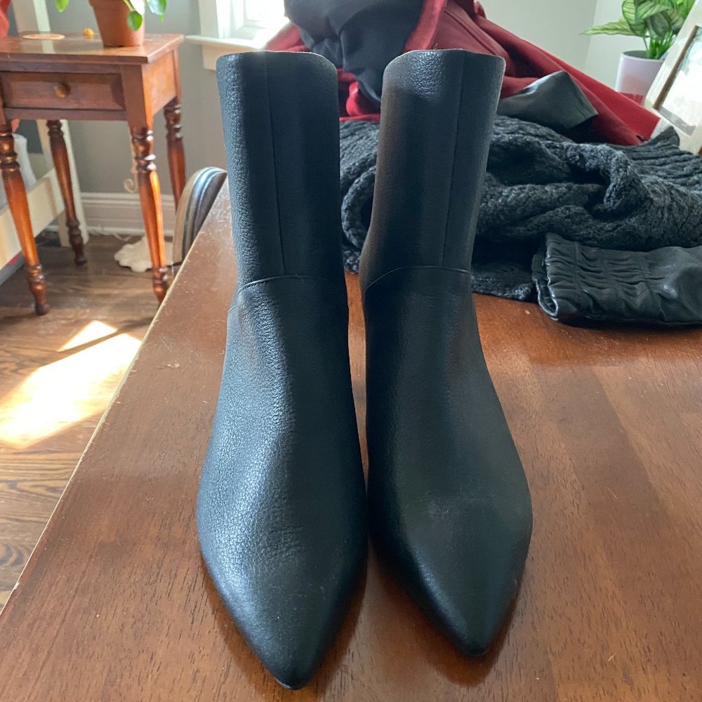 Black Leather Booties - size 8.5